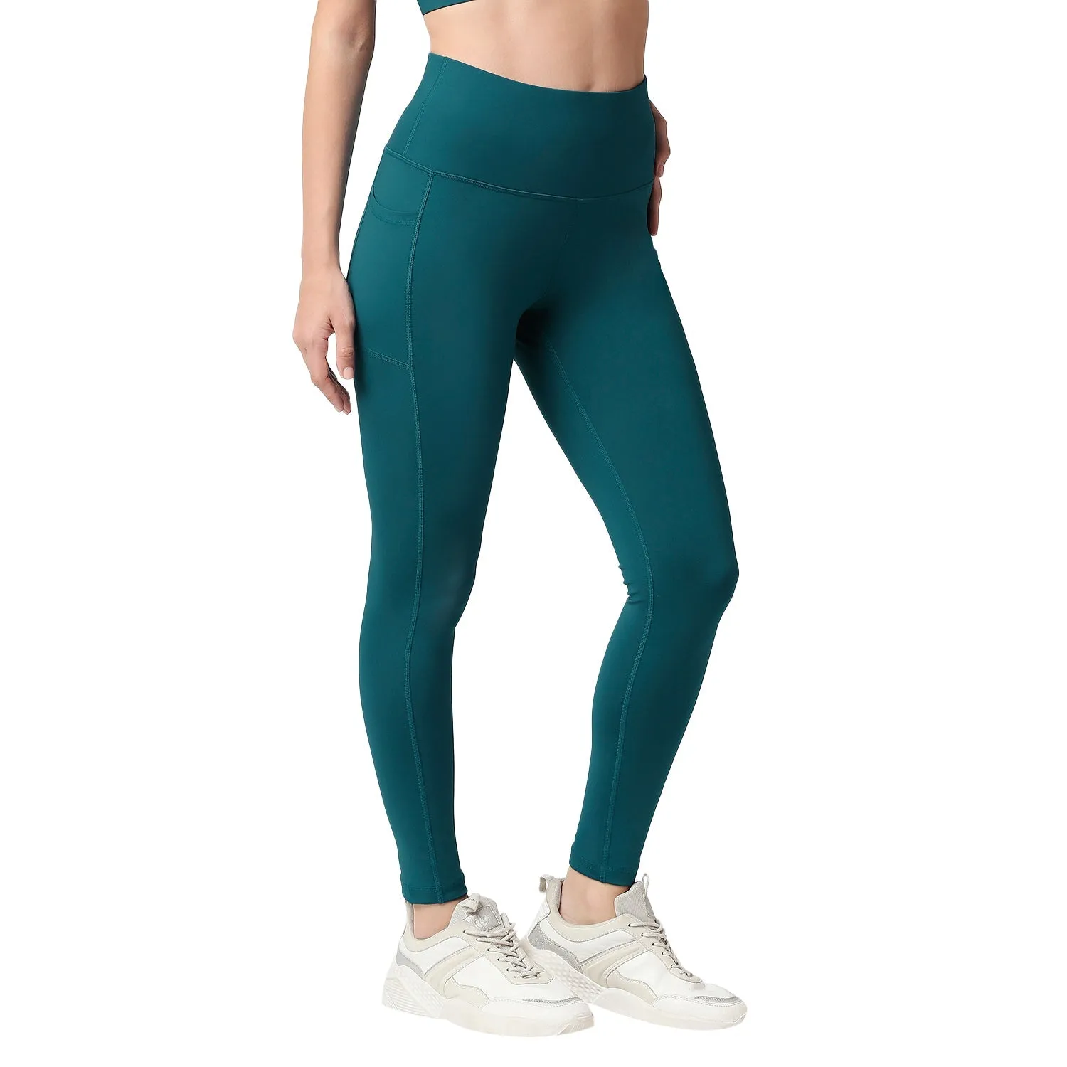 High Waist Ankle Length Sports Leggings With Pockets
