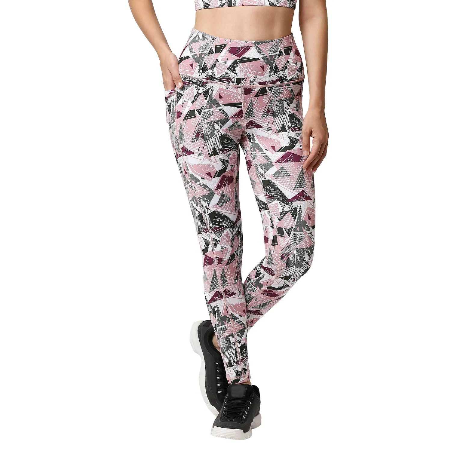 High Waist Ankle Length Sports Leggings With Pockets
