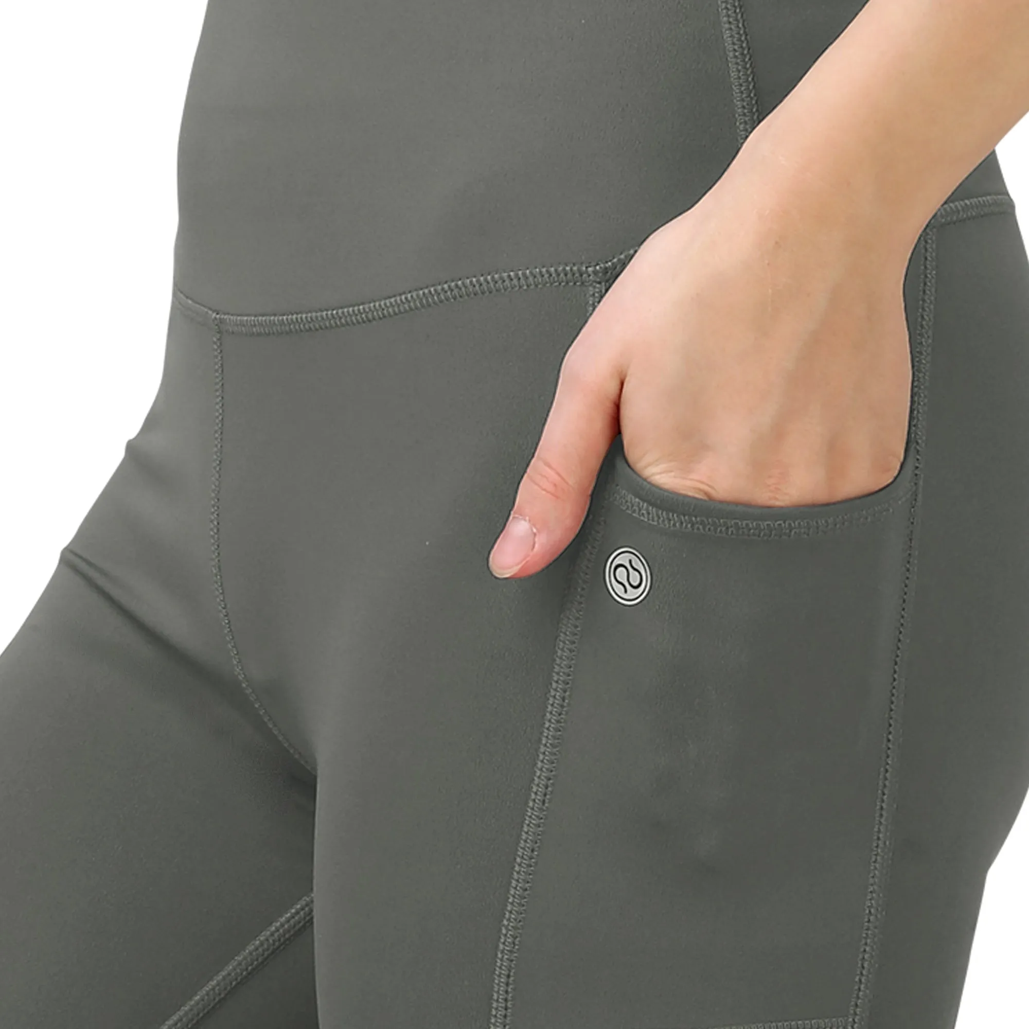 High Waist Ankle Length Sports Leggings With Pockets