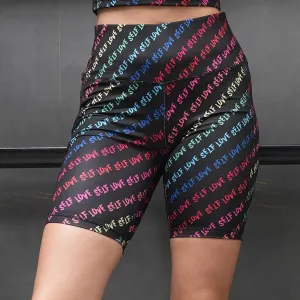 High Waist Knee Length Printed Sports Shorts With Pocket