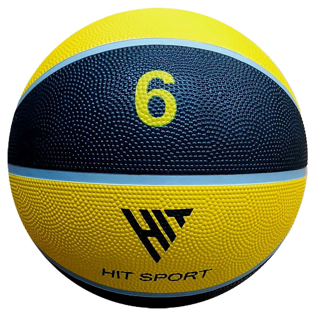 Hit Sport Trainer Yellow Basketball Size 6 | 10 Pack with Carry Bag