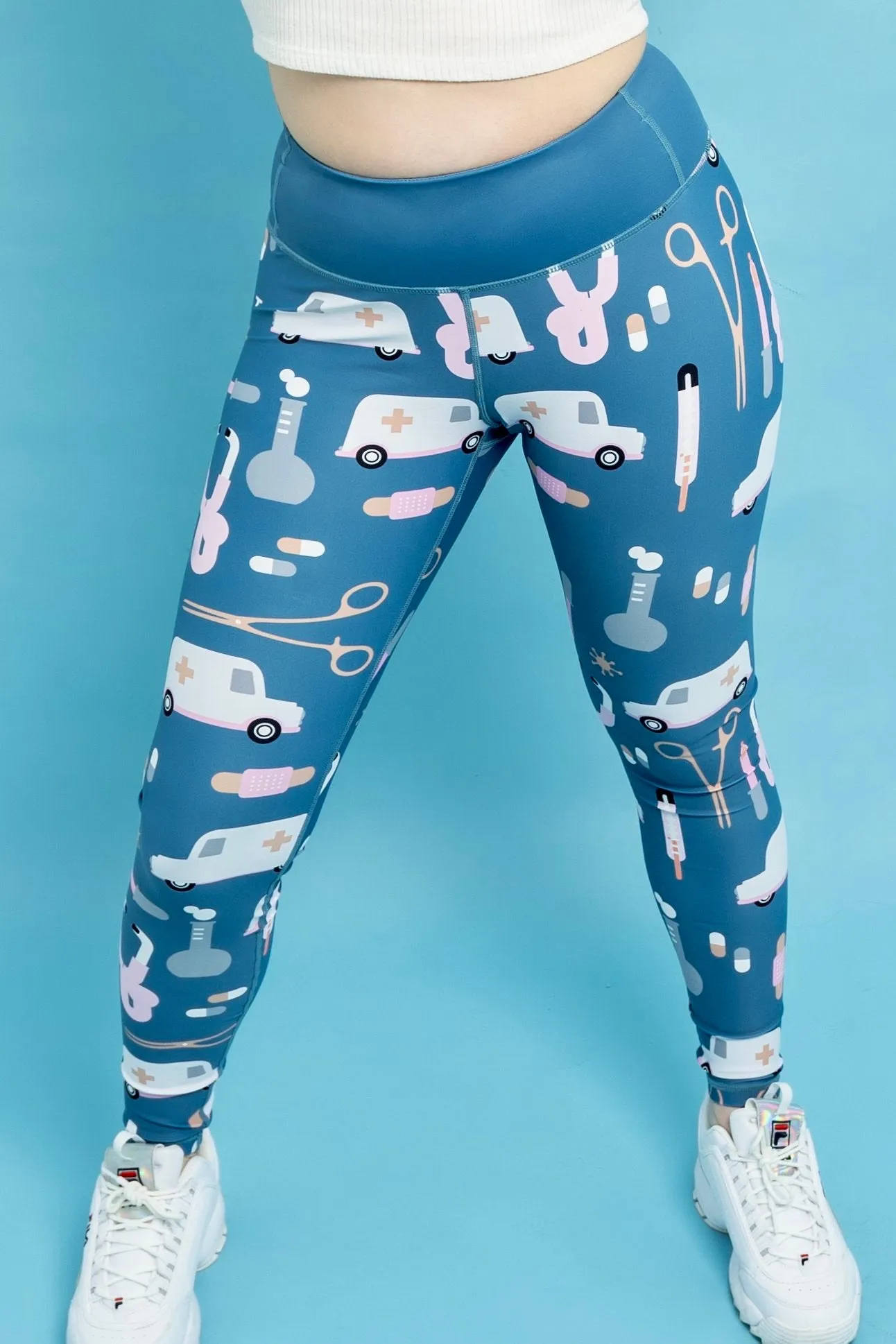 Hospital Ambulance Activewear Leggings - Petite 24" inside leg