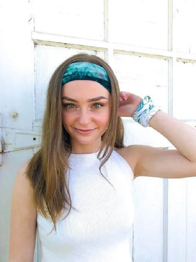 Huachi Women's Headbands for Yoga, Workout, Exercise - 6Pcs Elastic Hair Bands for Women's Hair - Tie Dye Bandeau Headband Sweatbands - Comfy Material - Upgraded Design - One Size - Black