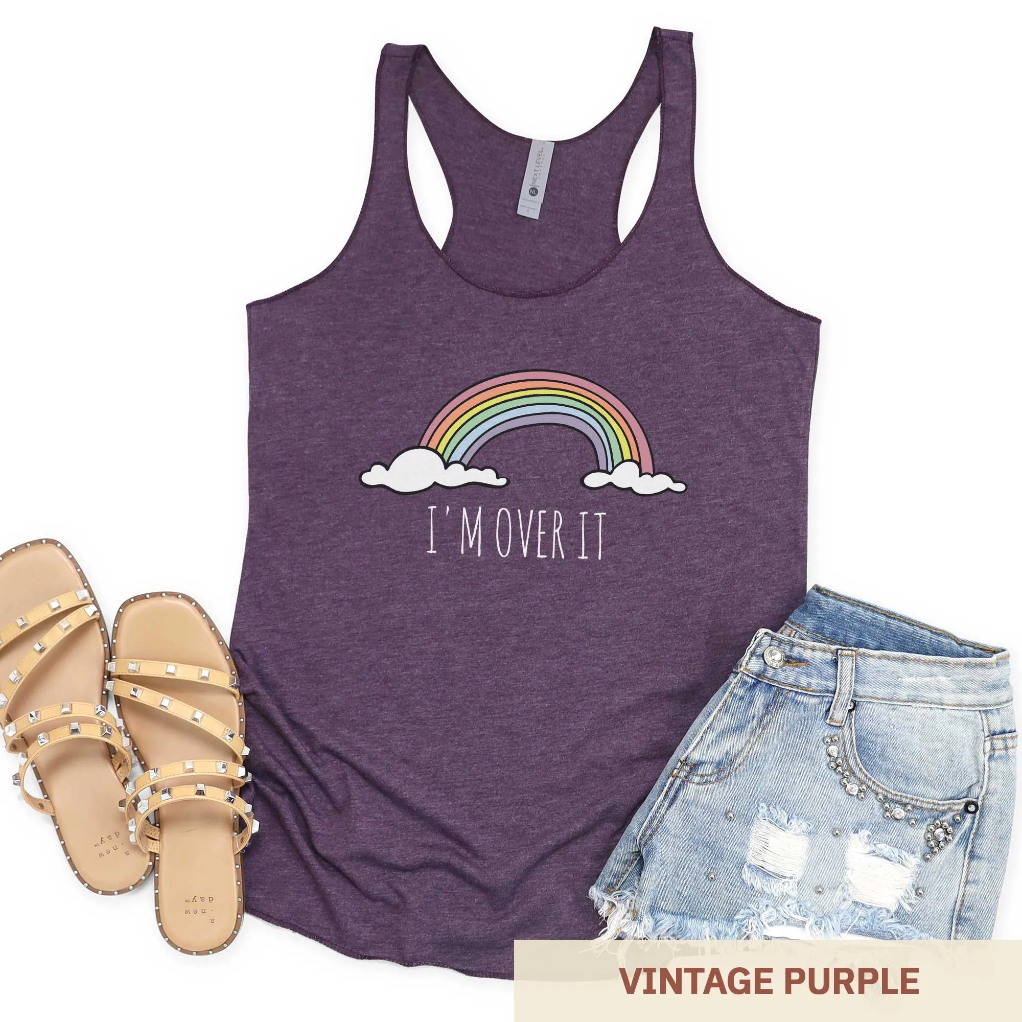 I'm Over It Rainbow - Women's Triblend Racerback Tank