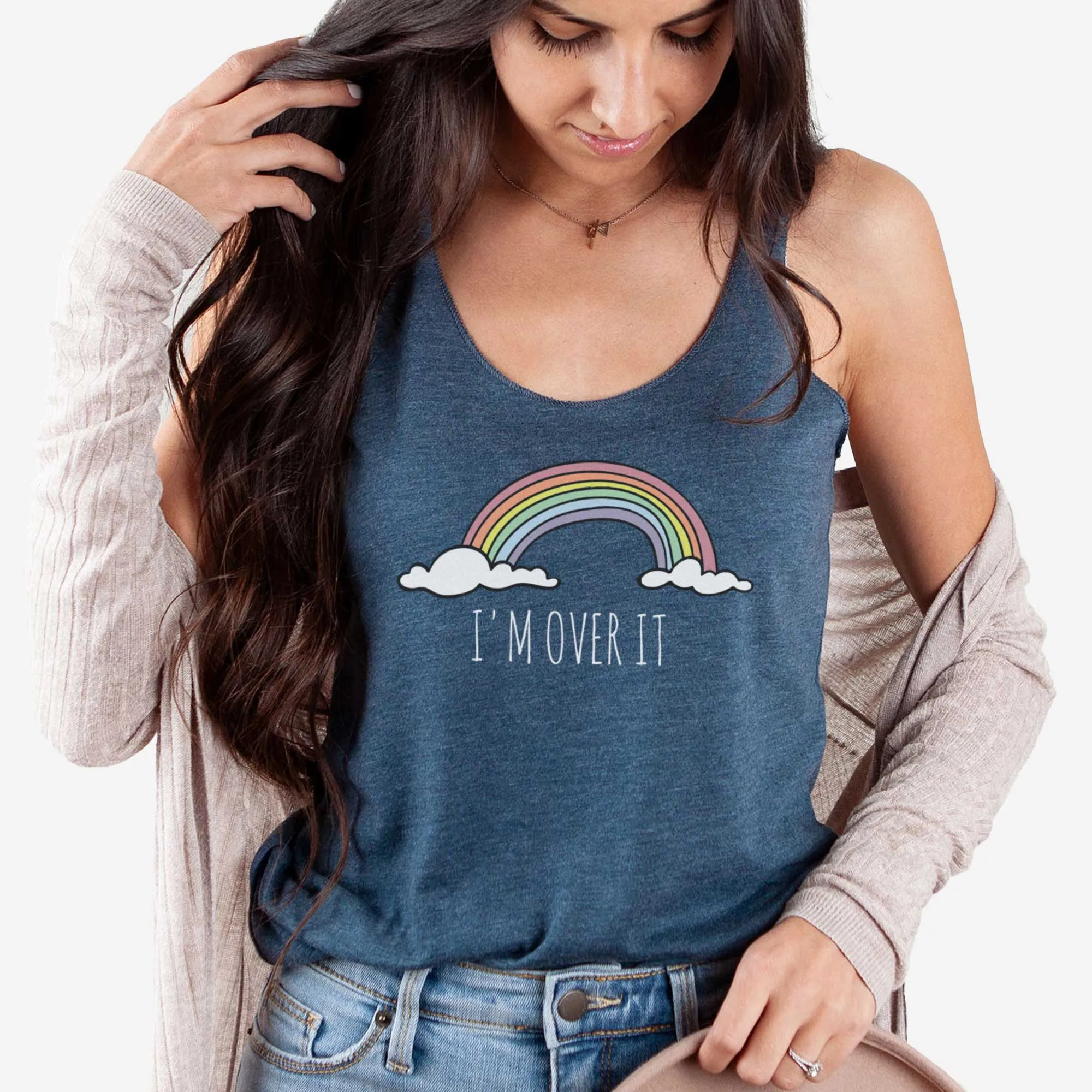 I'm Over It Rainbow - Women's Triblend Racerback Tank
