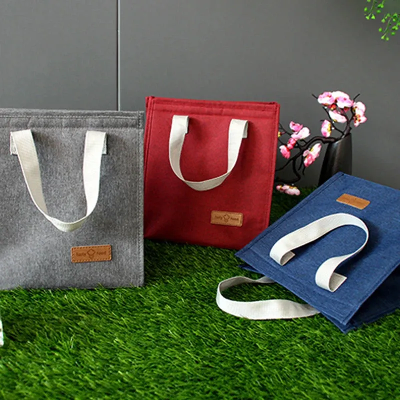 Insulated Lunch Bag with Thermal Insulation - Solid Color
