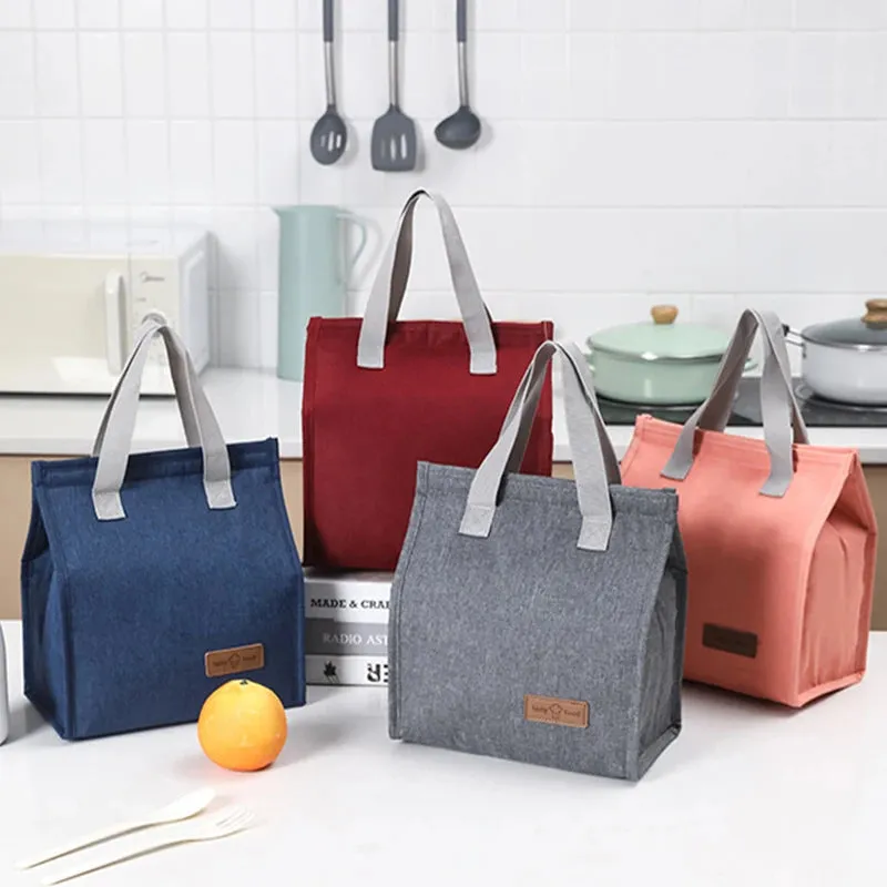 Insulated Lunch Bag with Thermal Insulation - Solid Color