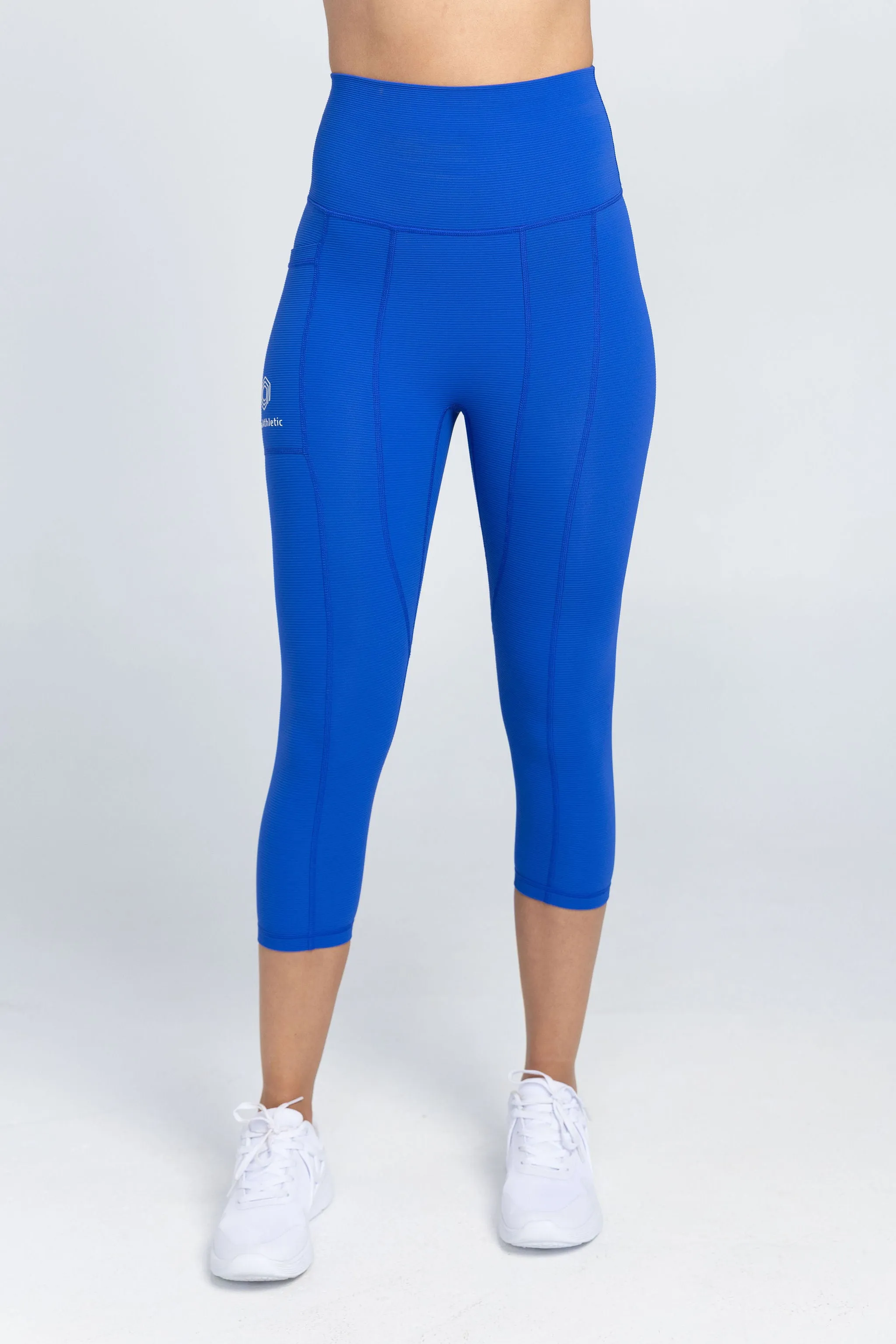 invisiSweat 3/4 Length Tights - High Waisted Luxe Cobalt