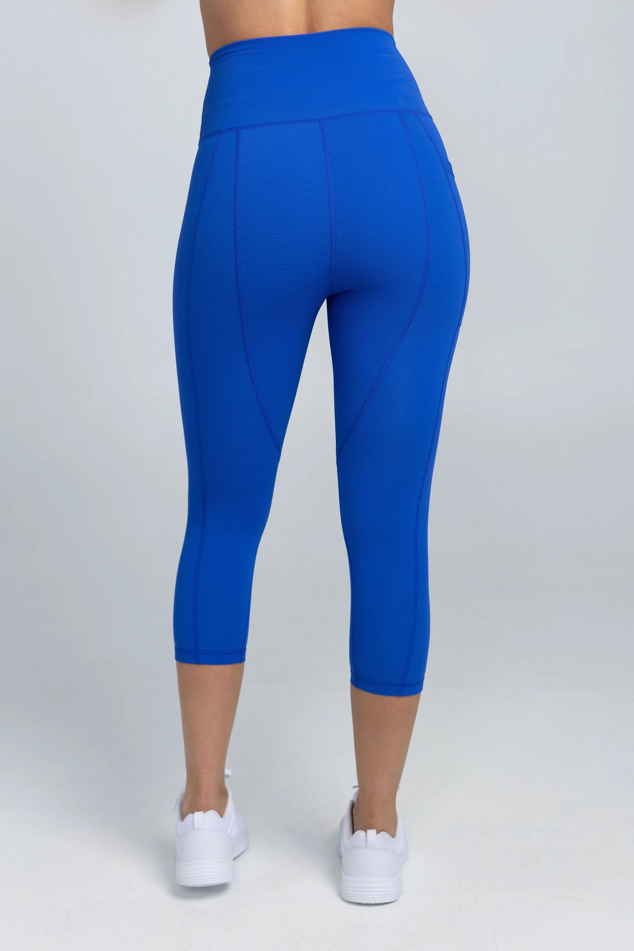 invisiSweat 3/4 Length Tights - High Waisted Luxe Cobalt