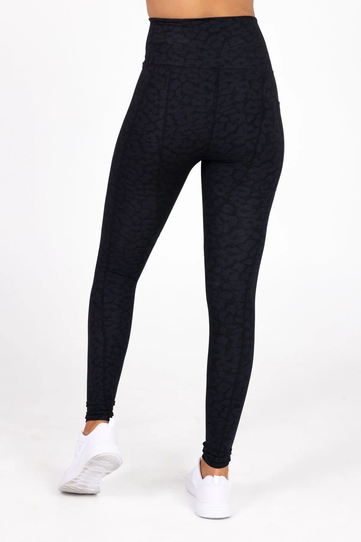 invisiSweat Full Length Tights - High Waisted Black Leopard
