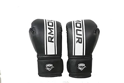 IWIN Our Unfilled White Black Heavy PU Punch Bag Boxing MMA Sparring Punching Training ick Boxing MuDay Thai with Hanging Chain, Boxing Gloves and Hand Wraps (3 Feet)