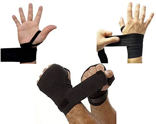 IWIN Our Unfilled White Black Heavy PU Punch Bag Boxing MMA Sparring Punching Training ick Boxing MuDay Thai with Hanging Chain, Boxing Gloves and Hand Wraps (3 Feet)
