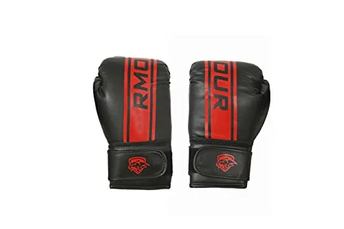 IWIN RMOUR Combo Unfilled Heavy SRF PU Punching Bag with Hanging Chain, Boxing Gloves, Ceiling Hook, Hand Wraps, Skipping Rope, Boxing Chain Keyring and Hand Gripper (Black , 3 Feet)- 9 Piece