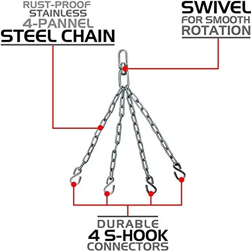 IWIN RMOUR Combo Unfilled Heavy SRF PU Punching Bag with Hanging Chain, Boxing Gloves, Ceiling Hook, Hand Wraps, Skipping Rope, Boxing Chain Keyring and Hand Gripper (Black , 3 Feet)- 9 Piece
