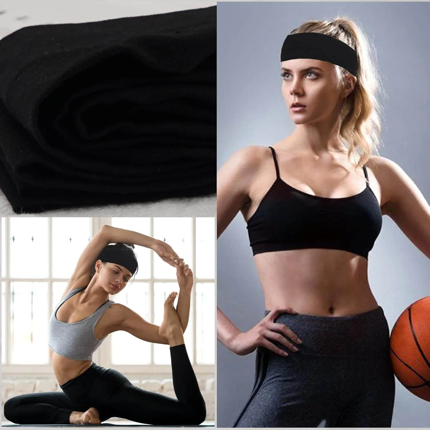 JOYOYO Unisex Headbands for Women's Hair Soft Stretchy Fabric Kylie Head Band Bandeaux Hair Accessories for Workout Gym Yoga Hair Band,100% Pure Cotton