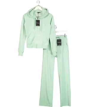 Juicy Couture Green Diamanté Tracksuit Top & Bottoms UK S