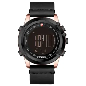 KADEMAN Military Sports Men's Watch Digital Display Waterproof Step Counter Leather Clock Top Luxury Brand LED Male Wristwatches