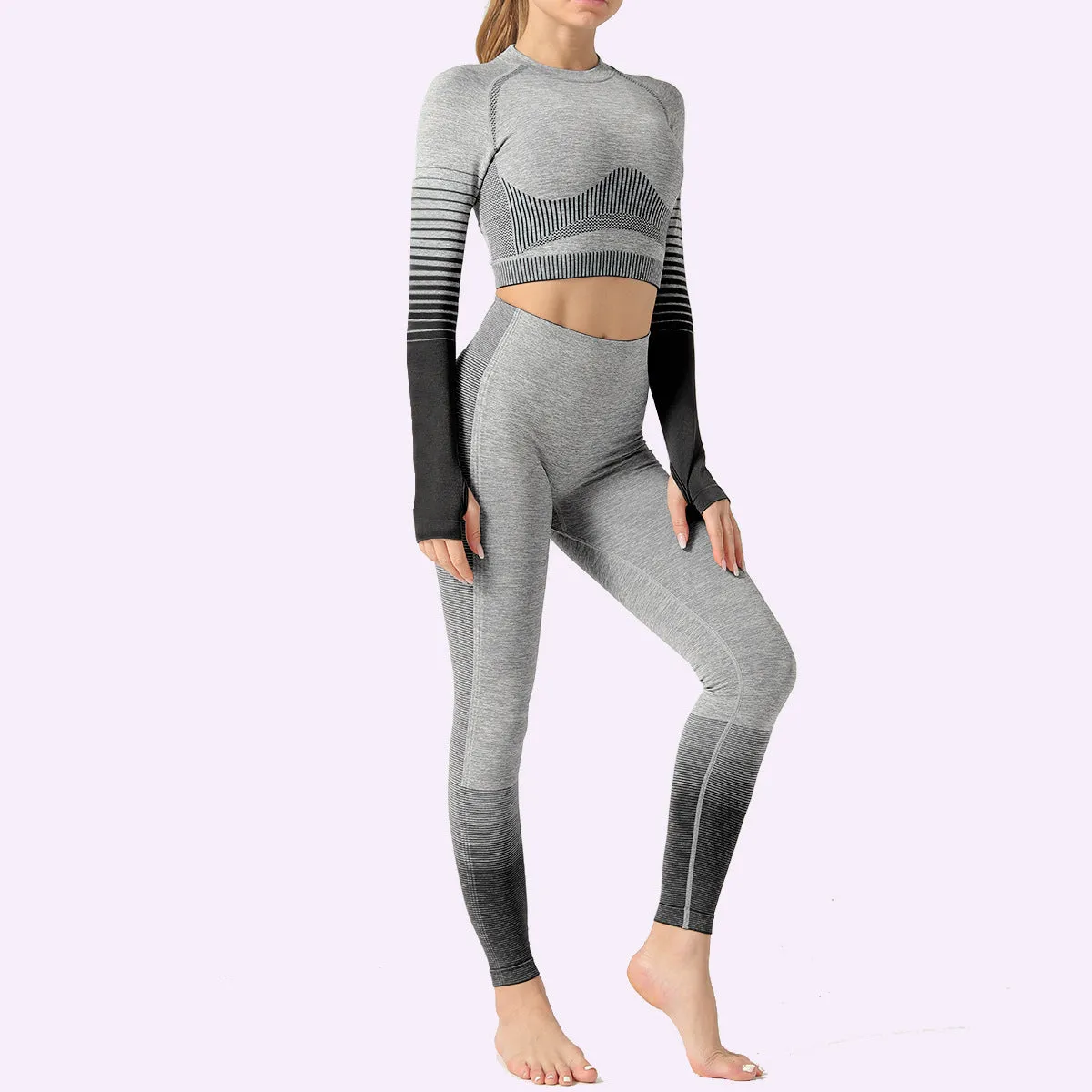 LANTECH Women Yoga Sets Gym Fitness Athletic 2 Pcs Sports Suits trendy Set Pants Leggings Sportswear Leggings Seamless Sports Shirts