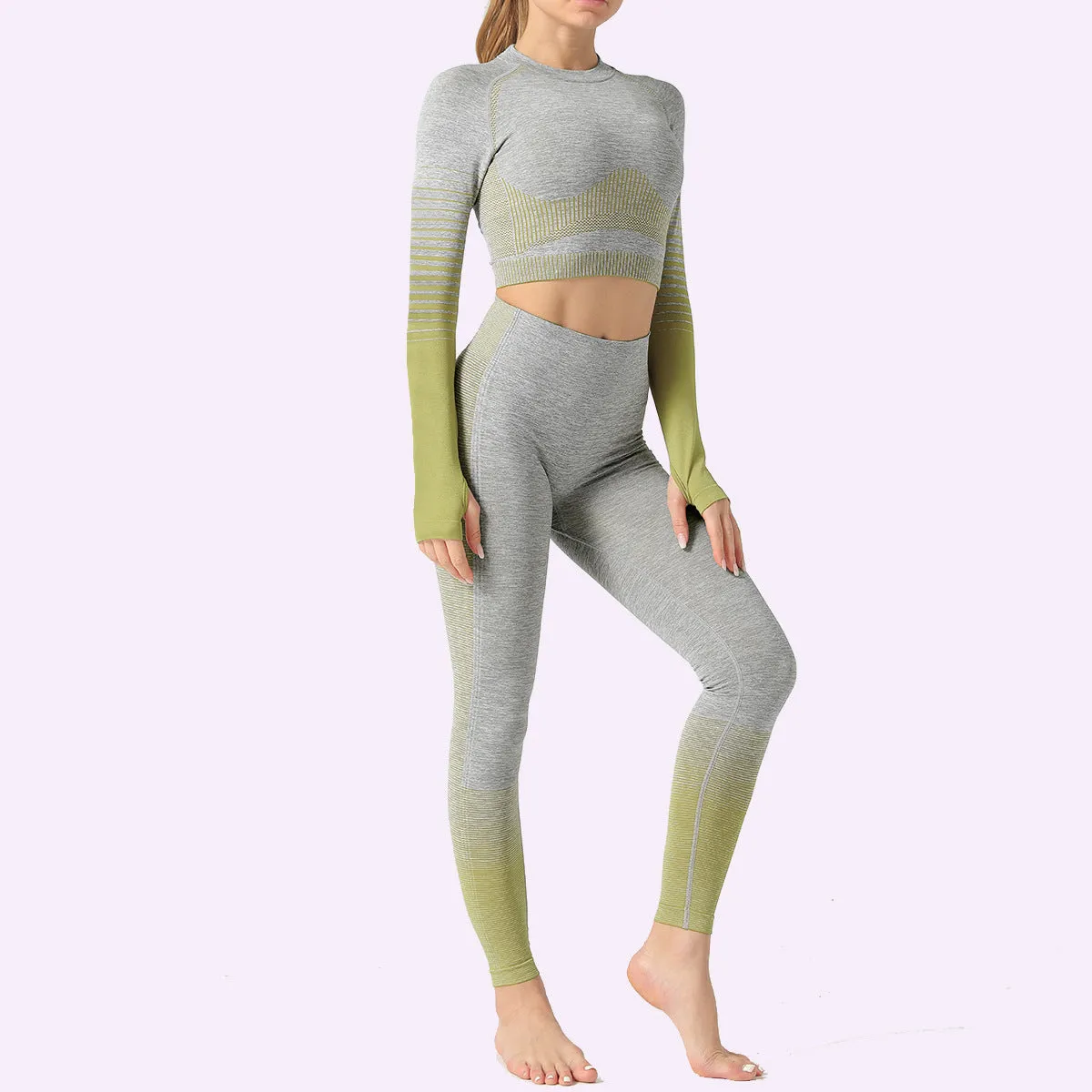 LANTECH Women Yoga Sets Gym Fitness Athletic 2 Pcs Sports Suits trendy Set Pants Leggings Sportswear Leggings Seamless Sports Shirts