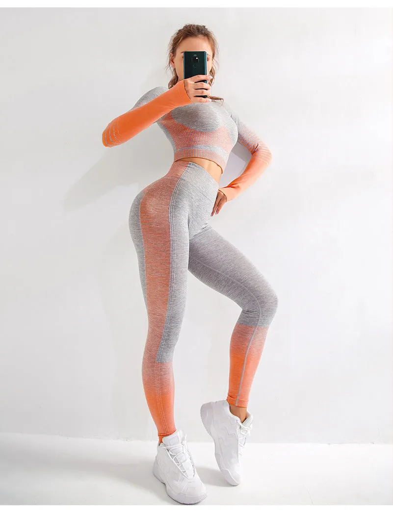 LANTECH Women Yoga Sets Gym Fitness Athletic 2 Pcs Sports Suits trendy Set Pants Leggings Sportswear Leggings Seamless Sports Shirts