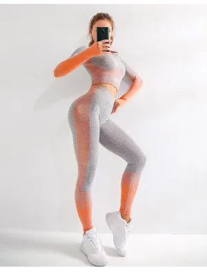 LANTECH Women Yoga Sets Gym Fitness Athletic 2 Pcs Sports Suits trendy Set Pants Leggings Sportswear Leggings Seamless Sports Shirts
