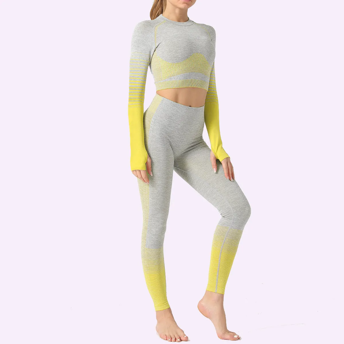 LANTECH Women Yoga Sets Gym Fitness Athletic 2 Pcs Sports Suits trendy Set Pants Leggings Sportswear Leggings Seamless Sports Shirts