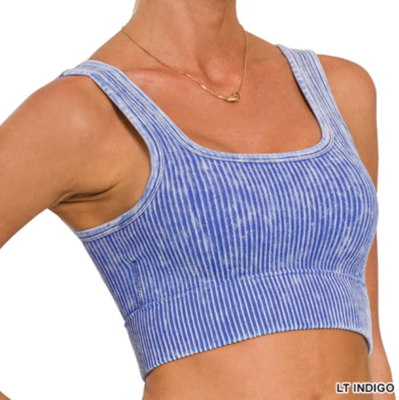 Lauren Built-In Bra Brami - Zenana Ribbed Cropped Tank Top