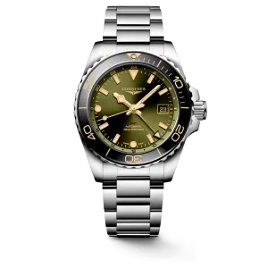 Longines HydroConquest GMT 41mm Green Dial Steel Men's Watch L37904066