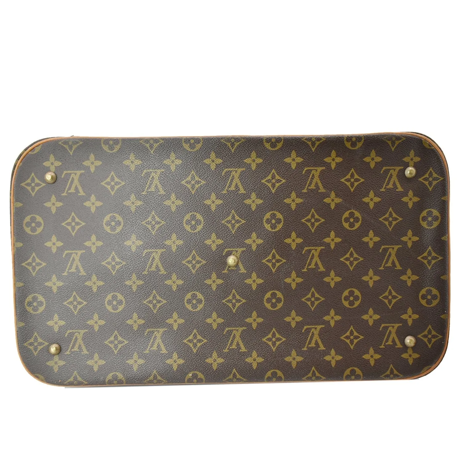 LOUIS VUITTON Vintage Sac Sport Monogram Canvas Boston Travel Bag Brown