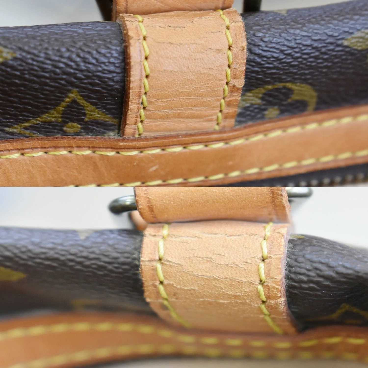 LOUIS VUITTON Vintage Sac Sport Monogram Canvas Boston Travel Bag Brown