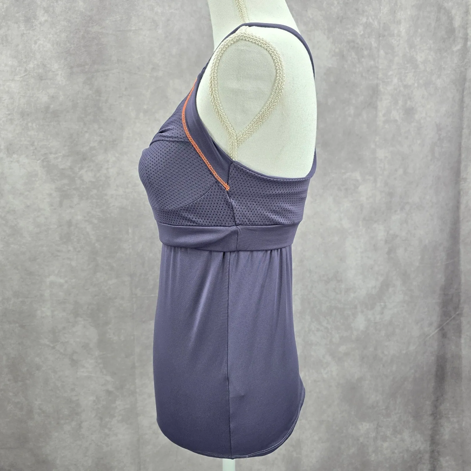 Lucky In Love Purple Crisscross Activewear Racerback Tank Tom Small