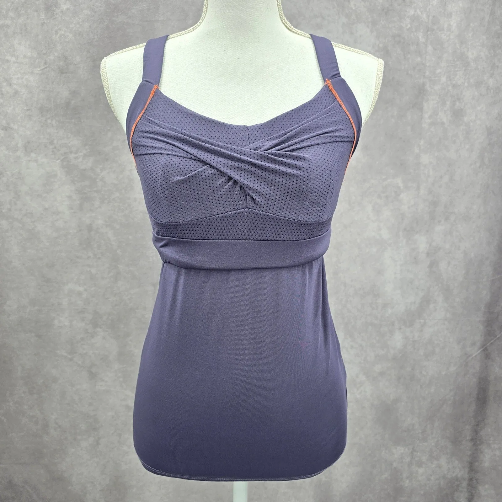 Lucky In Love Purple Crisscross Activewear Racerback Tank Tom Small