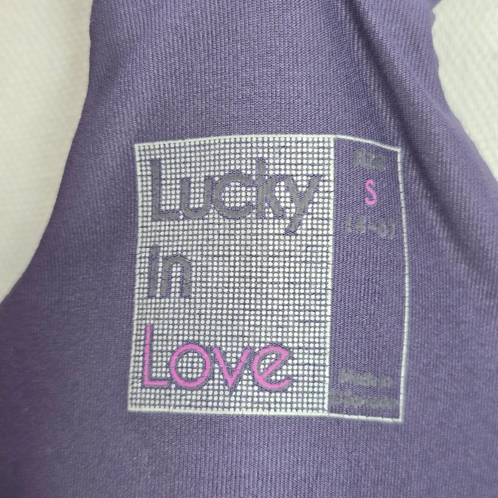 Lucky In Love Purple Crisscross Activewear Racerback Tank Tom Small