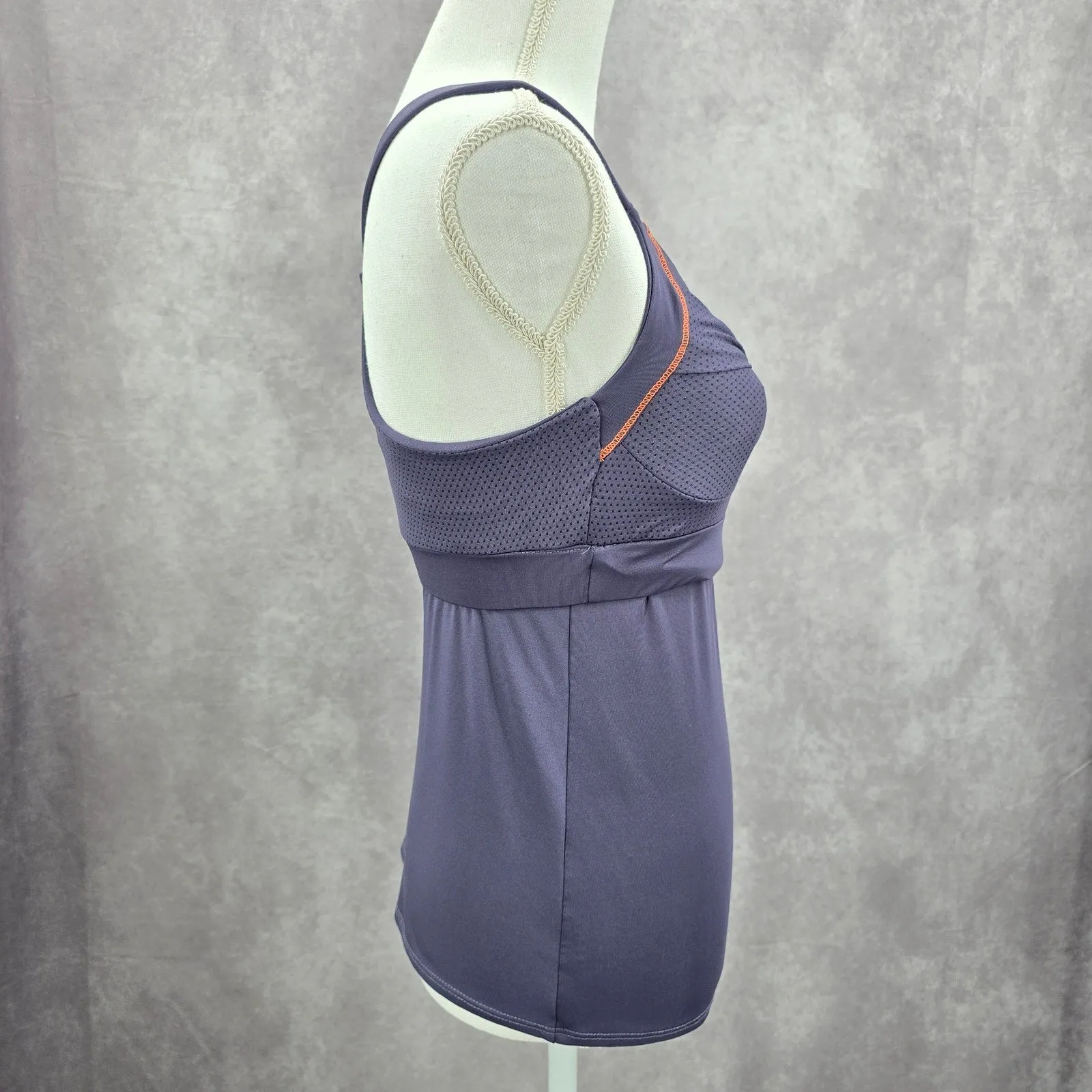 Lucky In Love Purple Crisscross Activewear Racerback Tank Tom Small