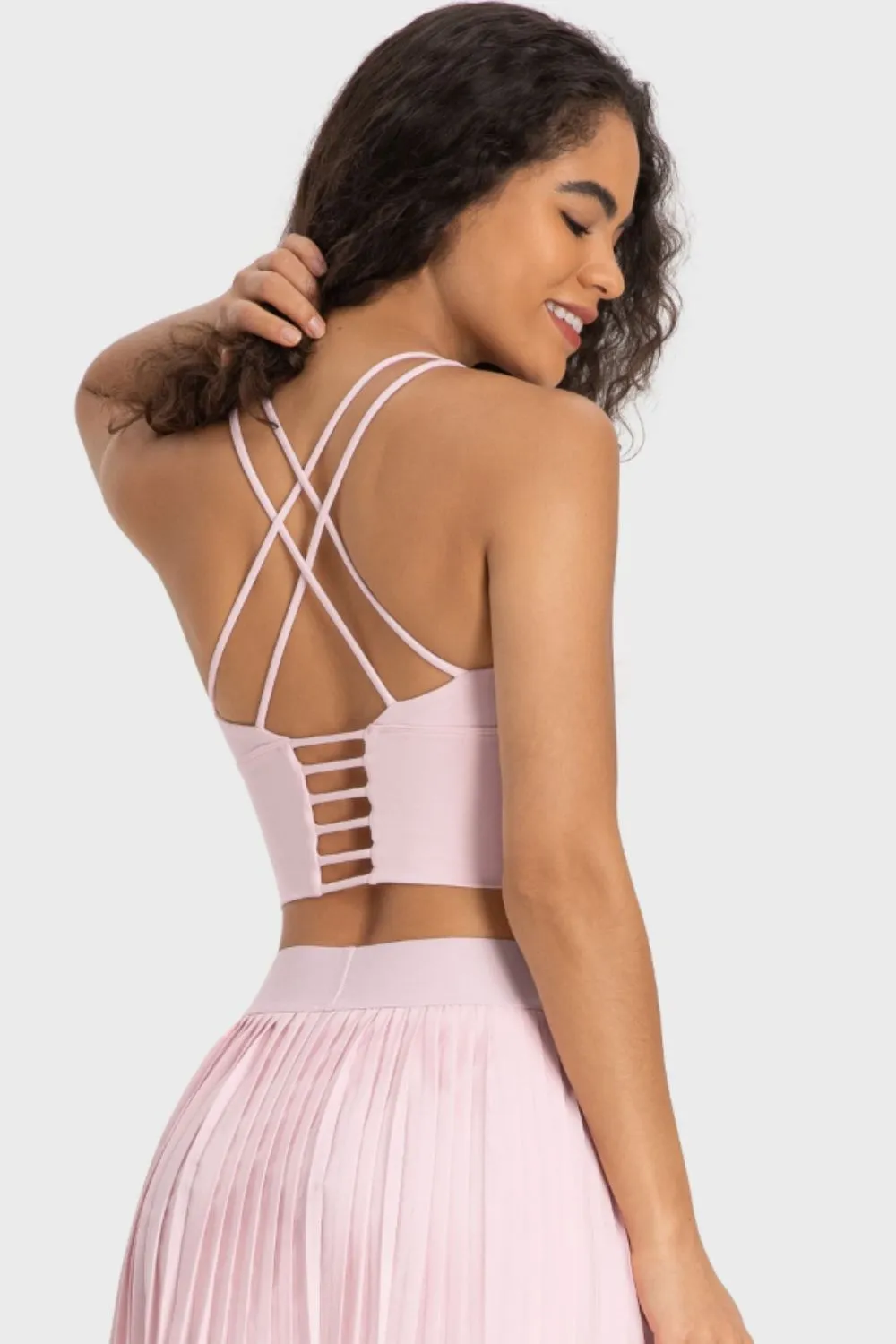 Luna Crisscross Back Ladder Detail Sports Bra