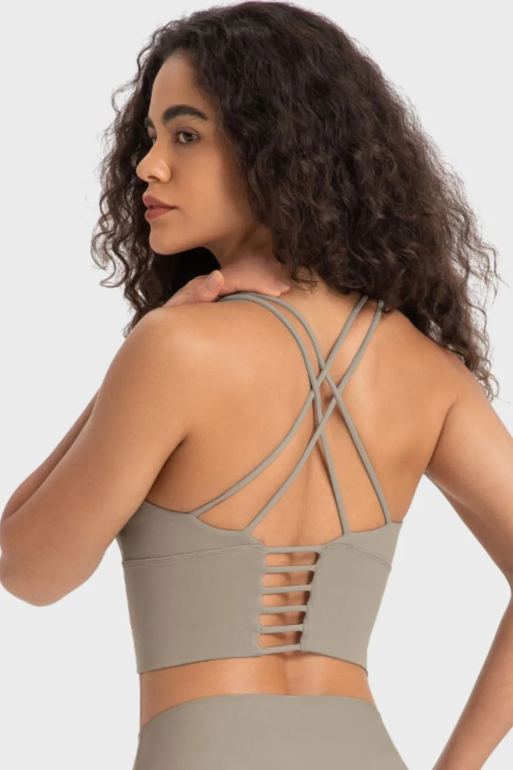Luna Crisscross Back Ladder Detail Sports Bra