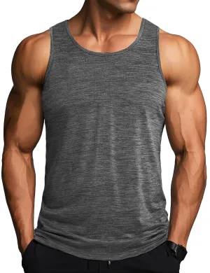 MAGCOMSEN Gym Tank Top Men T Shirts for Men Workout Shirts Sleeveless Athletic Shirts for Men Gym Tank Top Summer Tank Top Tee Dark Grey