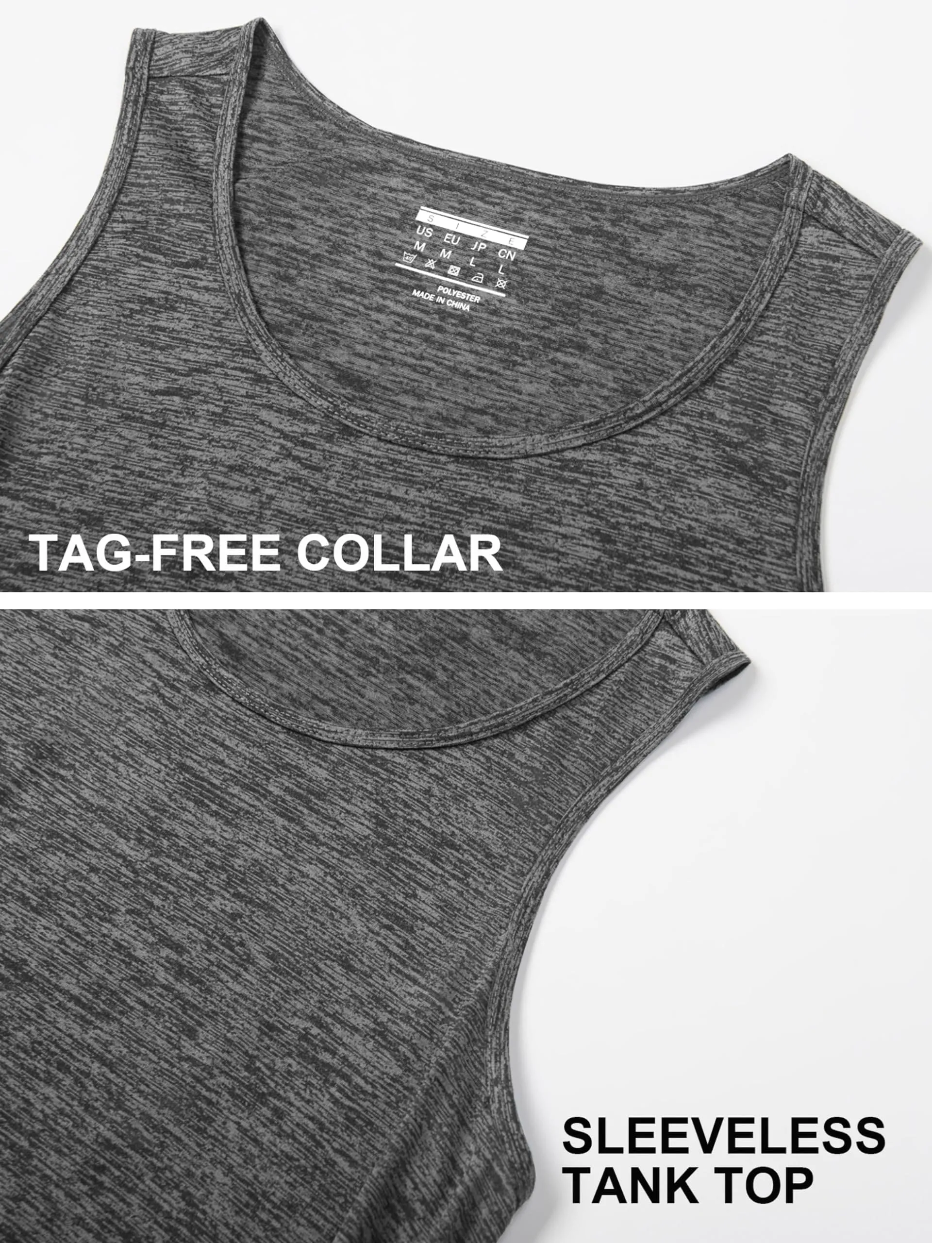 MAGCOMSEN Gym Tank Top Men T Shirts for Men Workout Shirts Sleeveless Athletic Shirts for Men Gym Tank Top Summer Tank Top Tee Dark Grey