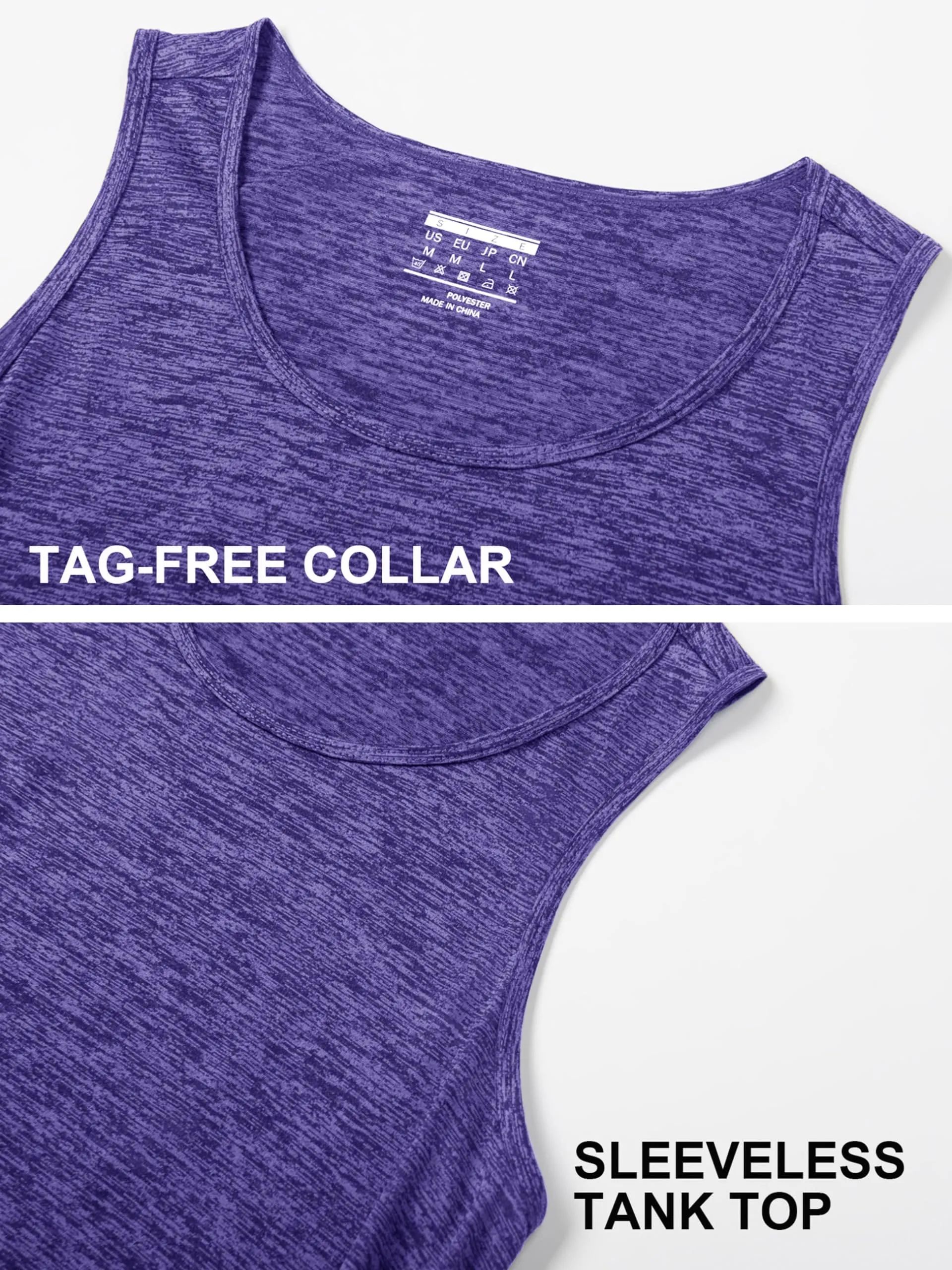 MAGCOMSEN Workout Tank Tops for Men Running Tank Tops Dry Fit Tank Tops Sleeveless Gym Shirts Active Fitness Shirts Men Violet