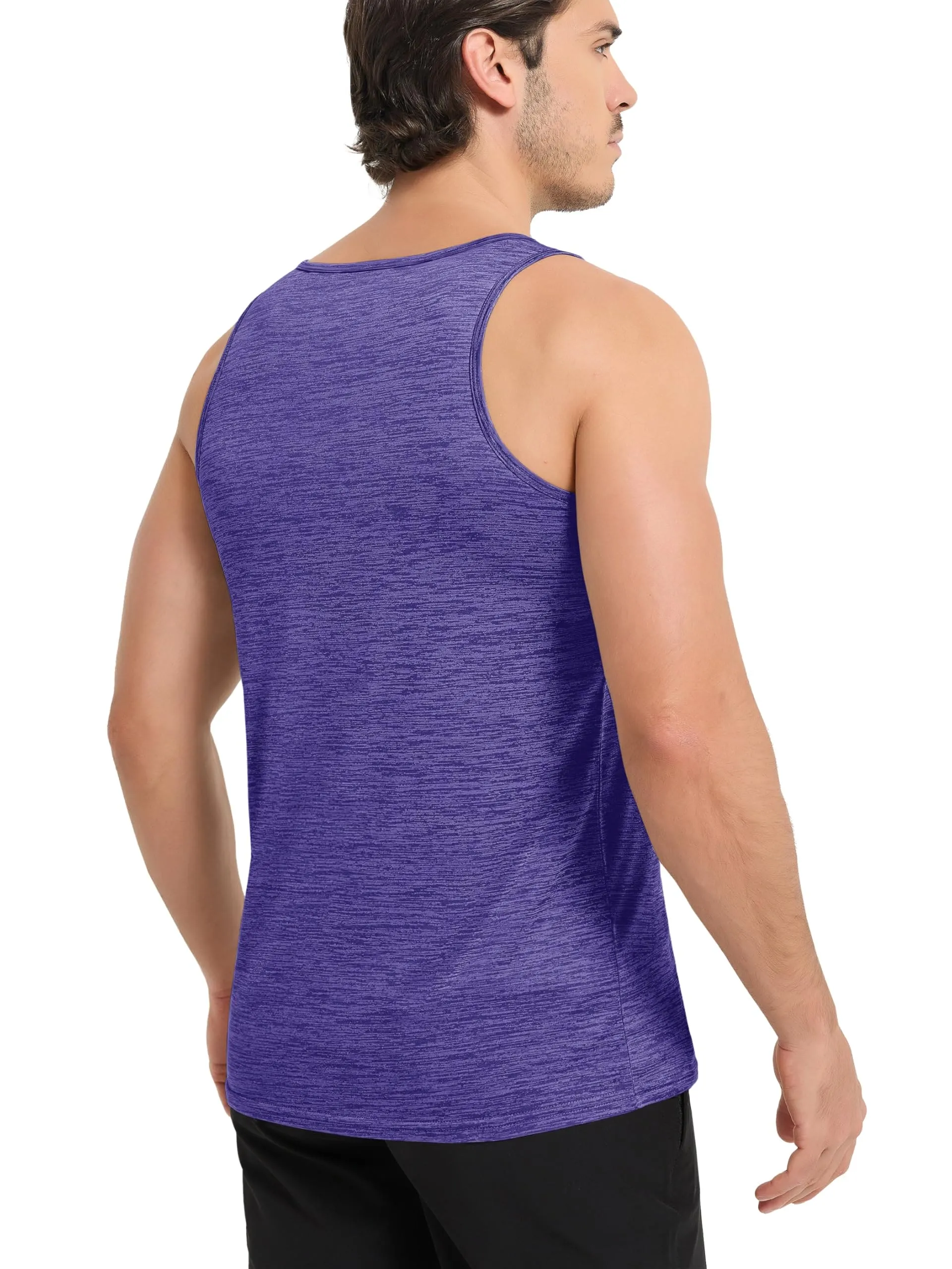 MAGCOMSEN Workout Tank Tops for Men Running Tank Tops Dry Fit Tank Tops Sleeveless Gym Shirts Active Fitness Shirts Men Violet