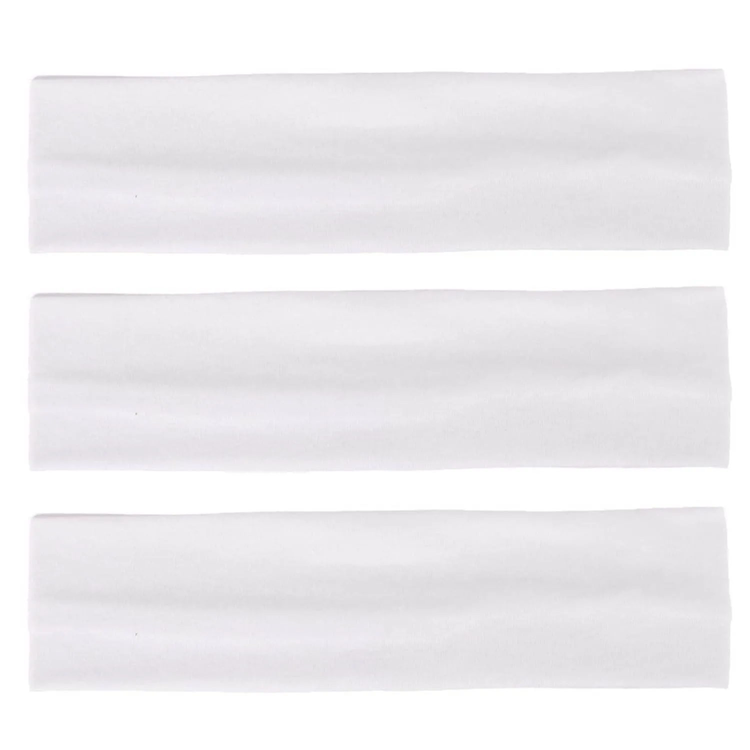 MapofBeauty 3 Pack Yoga Headbands Stretchy Cotton Head Band Hairwarp Sports Running Exercise Gym (Solid Color)