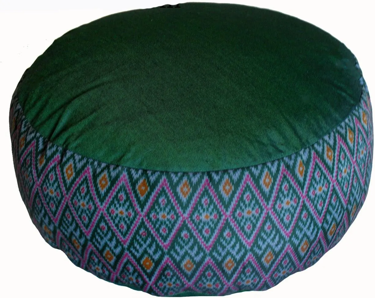 Meditation Cushion Zafu Pillow - Buckwheat and Kapok Fill - Indochine Purple