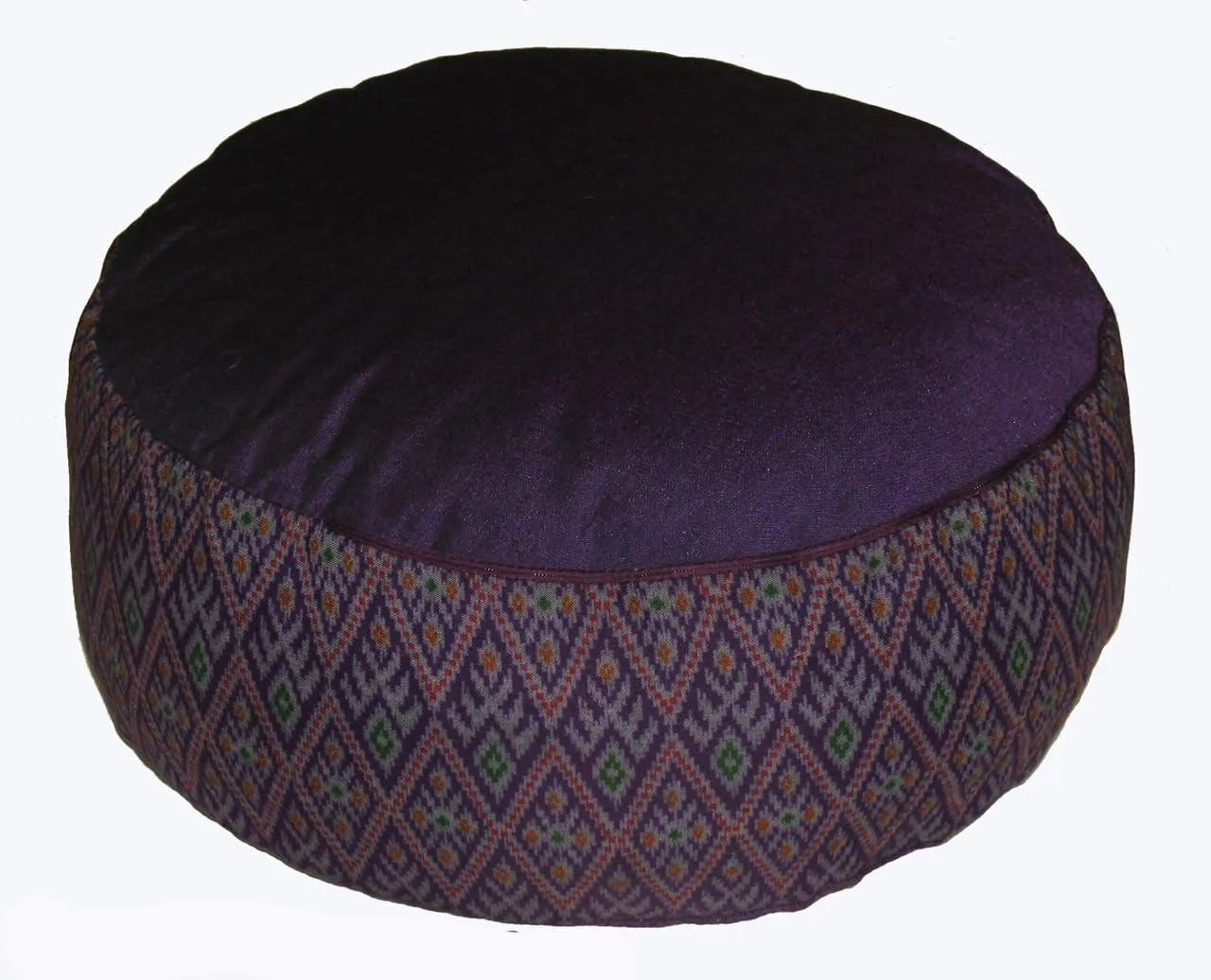Meditation Cushion Zafu Pillow - Buckwheat and Kapok Fill - Indochine Purple