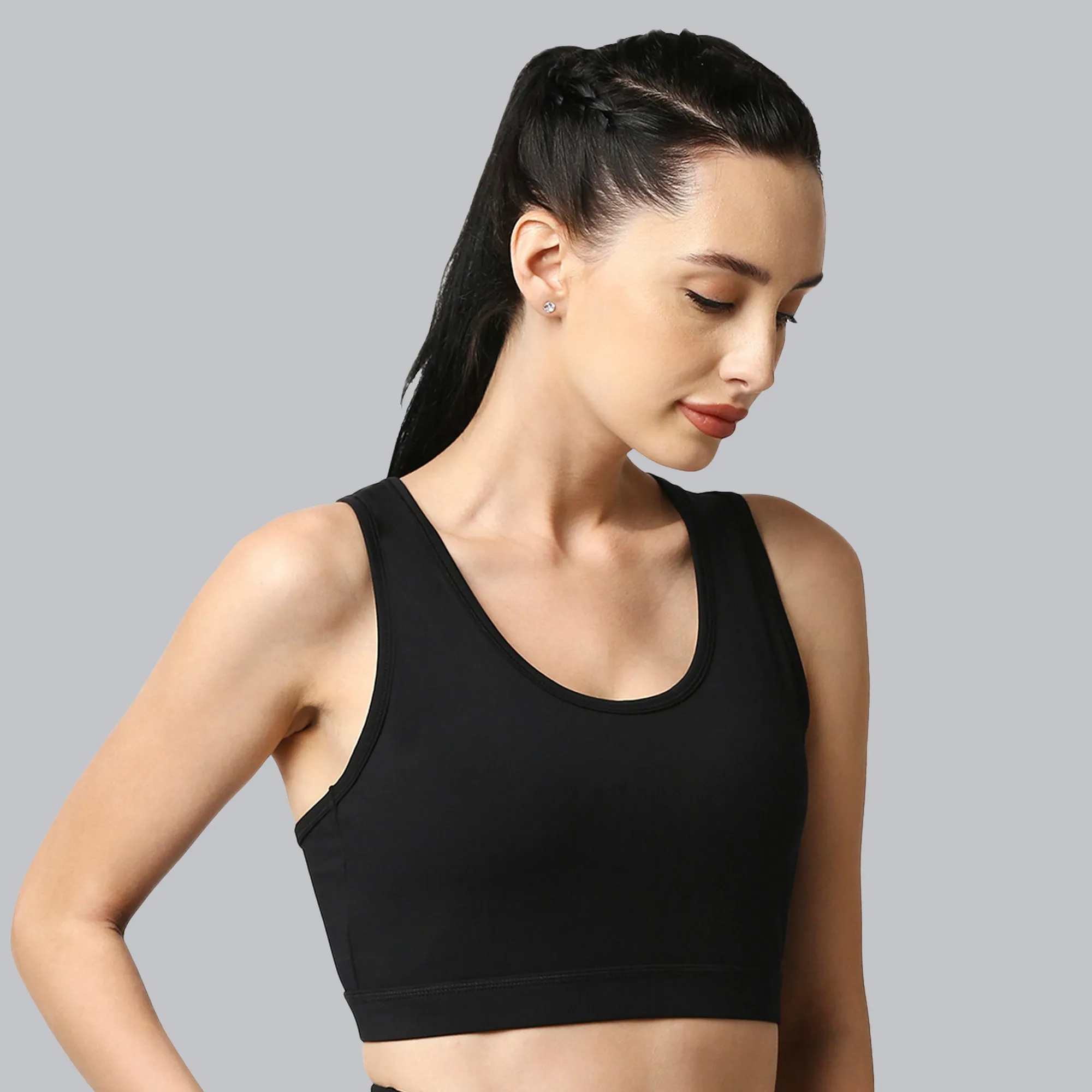 Medium Impact Racerback Sports Bra with Removable Cups