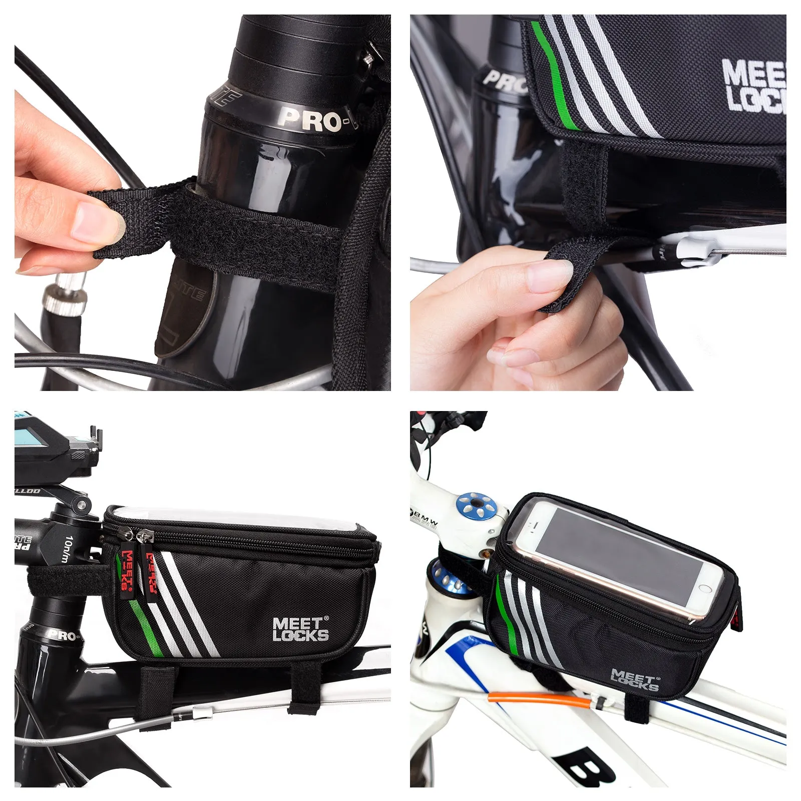 MEETLOCKS Bike Bags Cycling Front Frame Bag for Screen 5.7",BAG0004