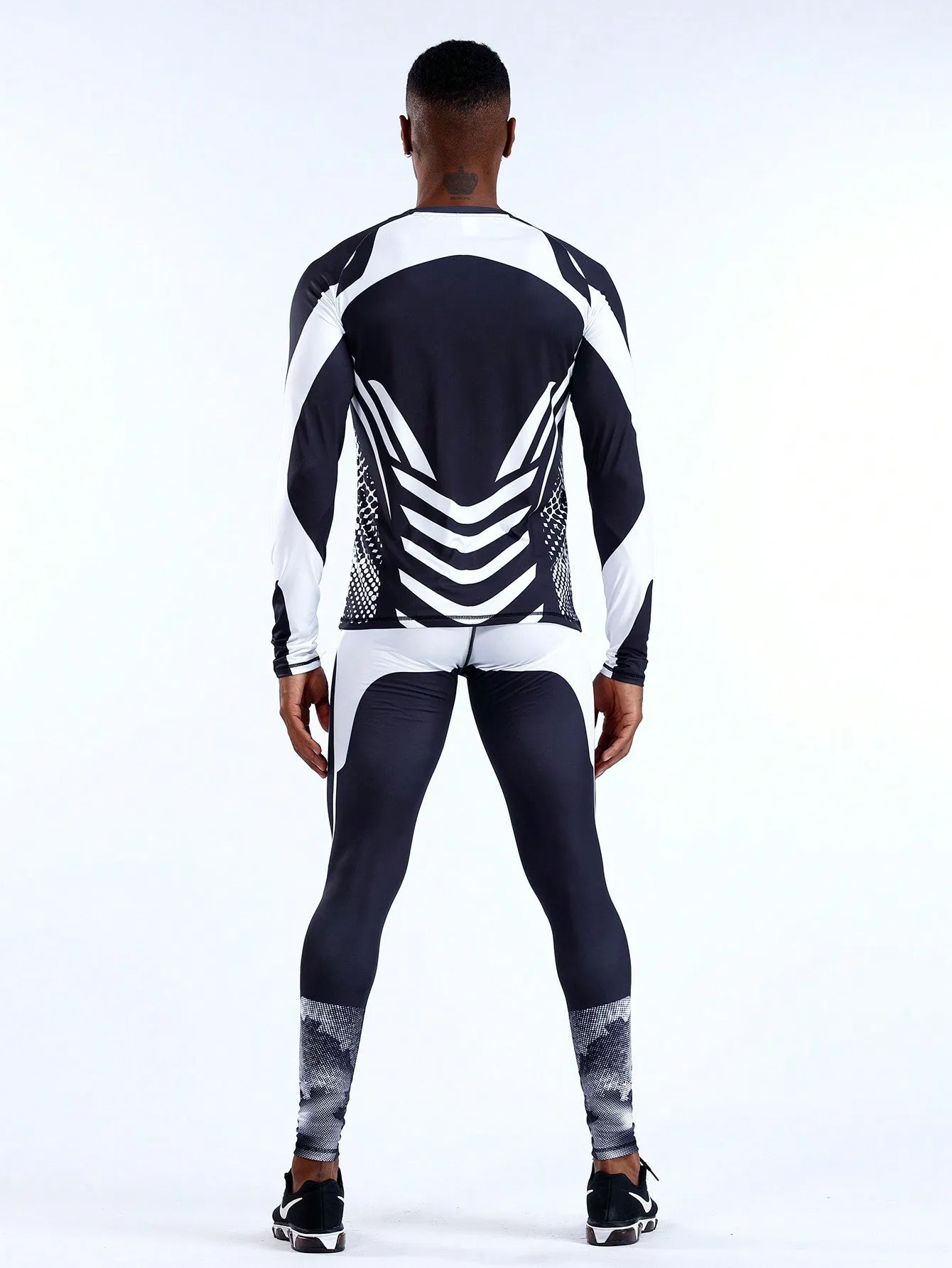 Men Polka Dot & Letter Graphic Sports Set