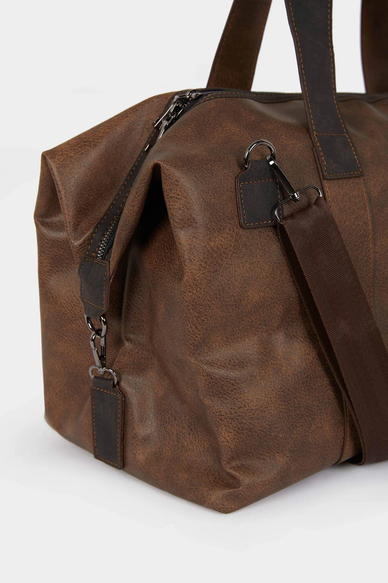 Men's Faux Leather Sports And Travel Bag
