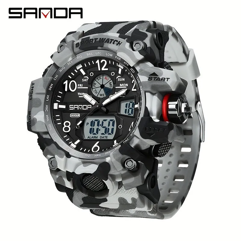 Men's Watch Camouflage Outdoor Multifunctional Night Light Watch, FS