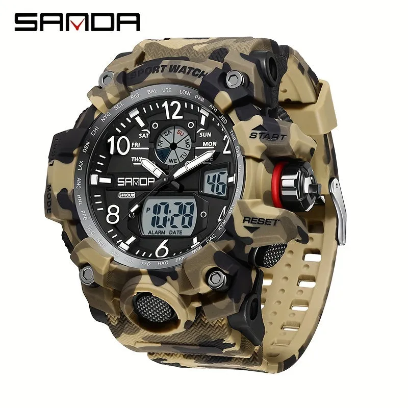 Men's Watch Camouflage Outdoor Multifunctional Night Light Watch, FS