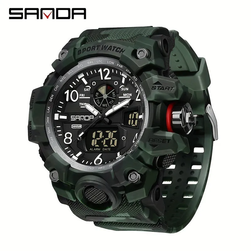 Men's Watch Camouflage Outdoor Multifunctional Night Light Watch, FS